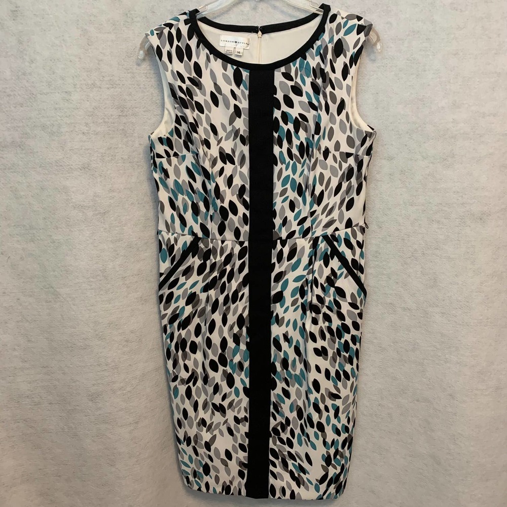 London Style Sleeveless Sheath Dress Women's Plus Size 14
